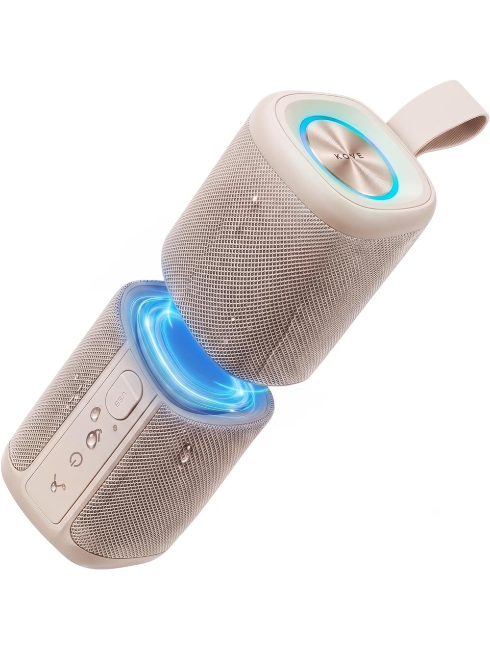 KOVE Commuter:2 Portable Bluetooth Stereo Speaker System in Stone Color